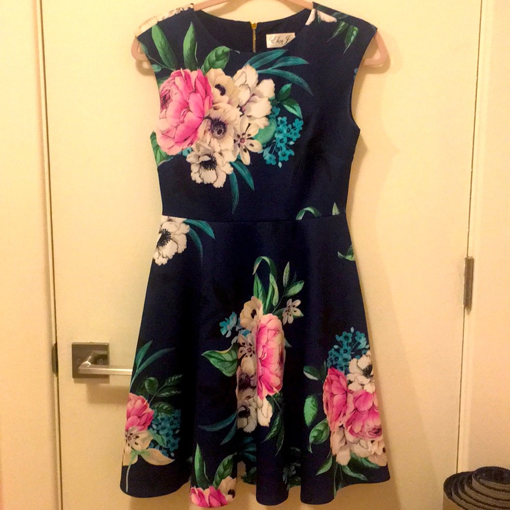 Navy floral dress